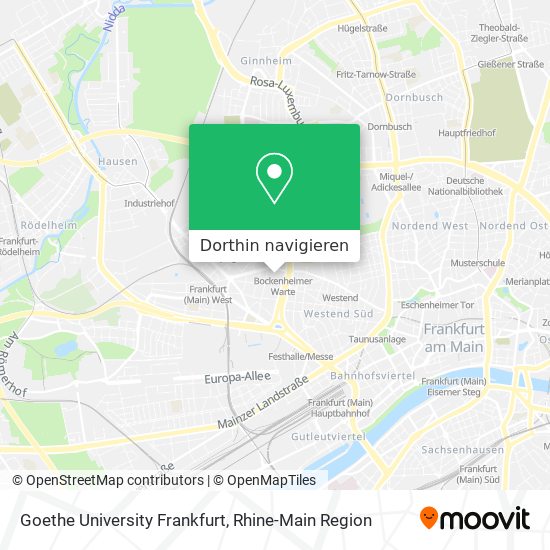 Goethe University Frankfurt Karte