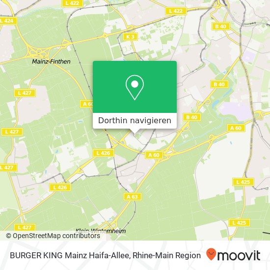 BURGER KING Mainz Haifa-Allee Karte