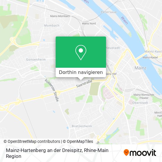 Mainz-Hartenberg an der Dreispitz Karte