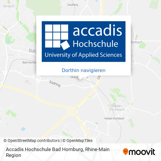 Accadis Hochschule Bad Homburg Karte