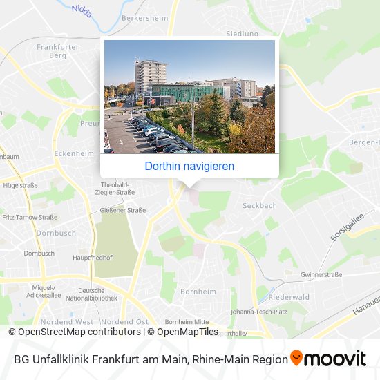 BG Unfallklinik Frankfurt am Main Karte