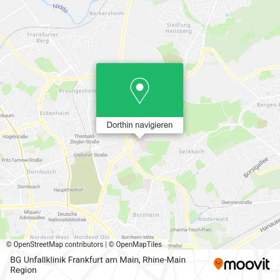 BG Unfallklinik Frankfurt am Main Karte