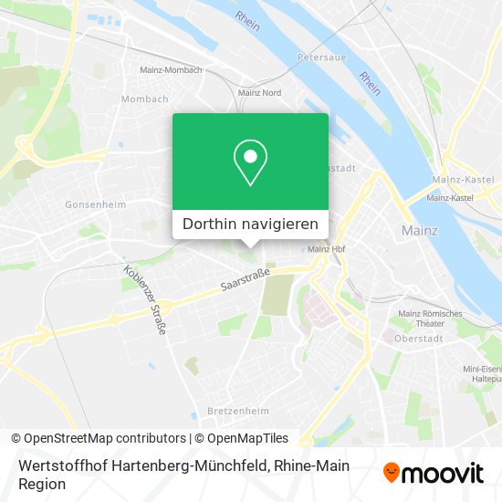 Wertstoffhof Hartenberg-Münchfeld Karte