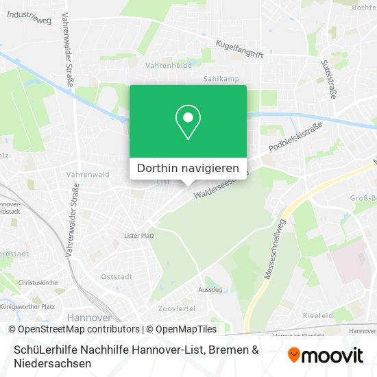 SchüLerhilfe Nachhilfe Hannover-List Karte