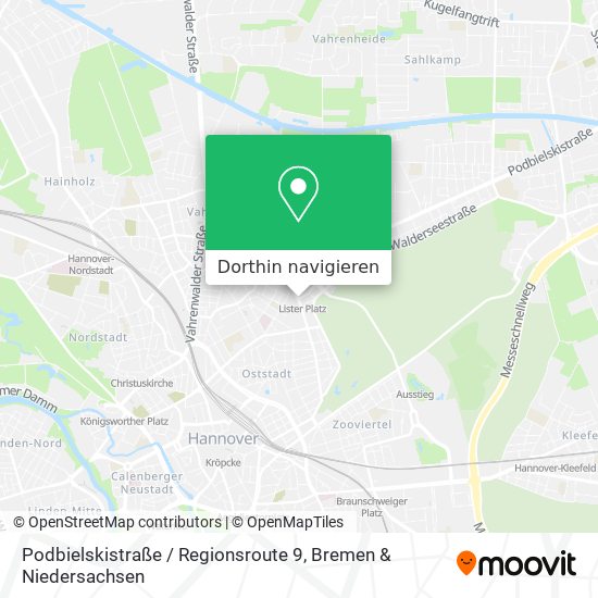 Podbielskistraße / Regionsroute 9 Karte