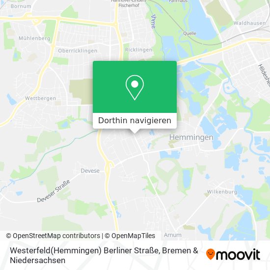 Westerfeld(Hemmingen) Berliner Straße Karte