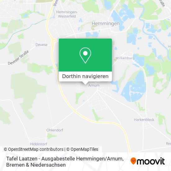 Tafel Laatzen - Ausgabestelle Hemmingen / Arnum Karte