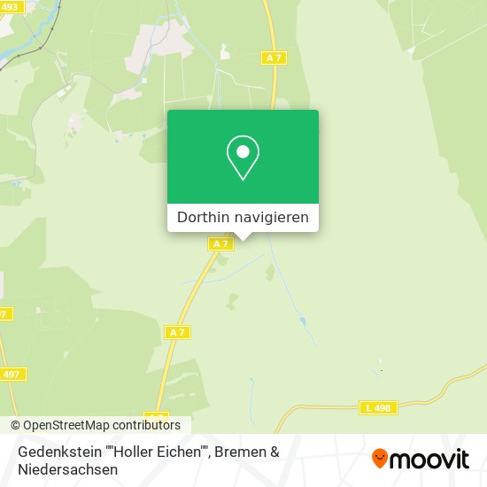 Gedenkstein ""Holler Eichen"" Karte