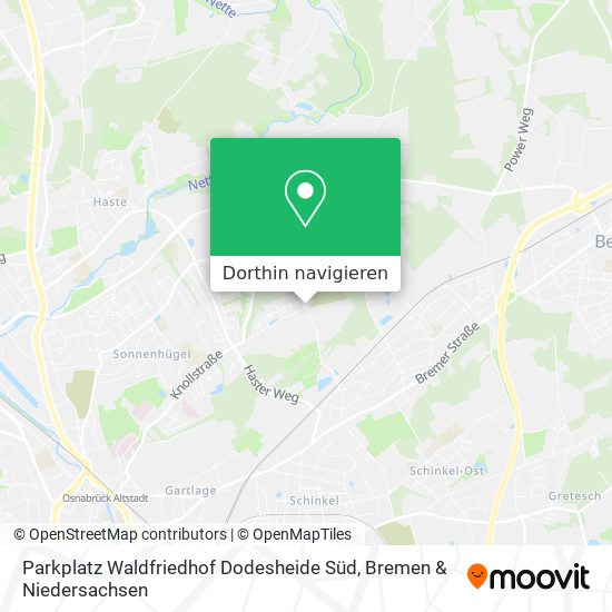 Parkplatz Waldfriedhof Dodesheide Süd Karte