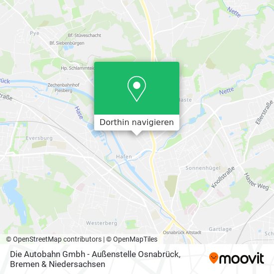 Die Autobahn Gmbh - Außenstelle Osnabrück Karte