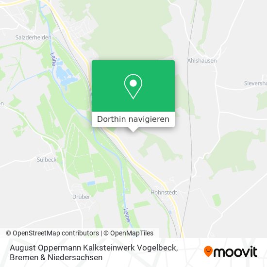 August Oppermann Kalksteinwerk Vogelbeck Karte