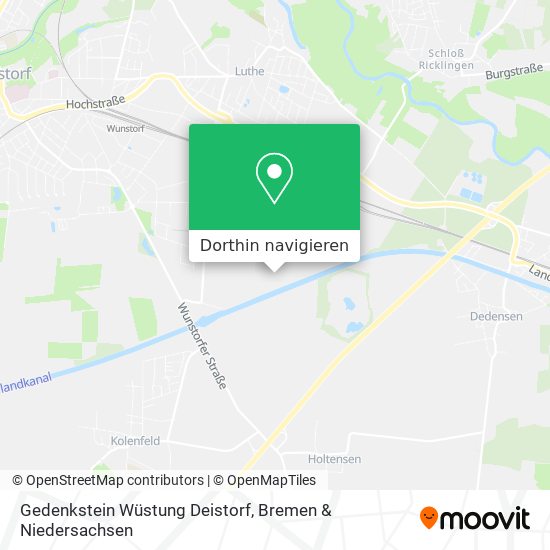 Gedenkstein Wüstung Deistorf Karte