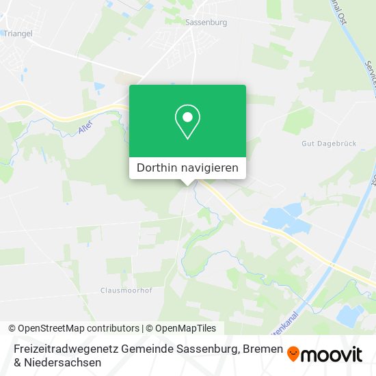 Freizeitradwegenetz Gemeinde Sassenburg Karte