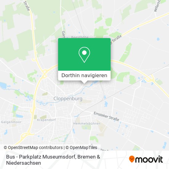 Bus - Parkplatz Museumsdorf Karte