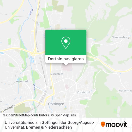 Universitätsmedizin Göttingen der Georg-August-Universität Karte