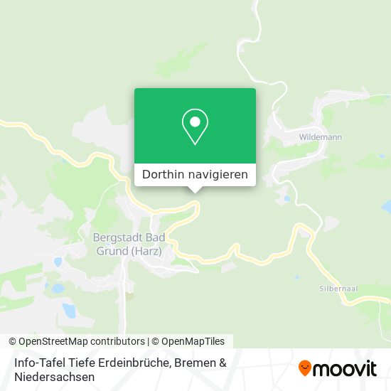 Info-Tafel Tiefe Erdeinbrüche Karte