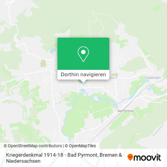 Kriegerdenkmal 1914-18 - Bad Pyrmont Karte