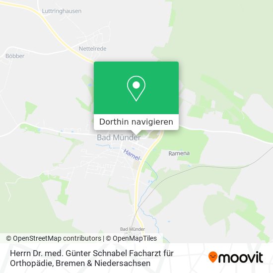 Herrn Dr. med. Günter Schnabel Facharzt für Orthopädie Karte