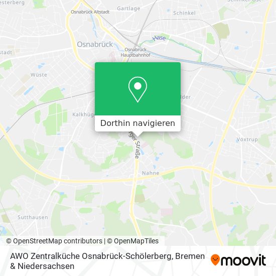 AWO Zentralküche Osnabrück-Schölerberg Karte