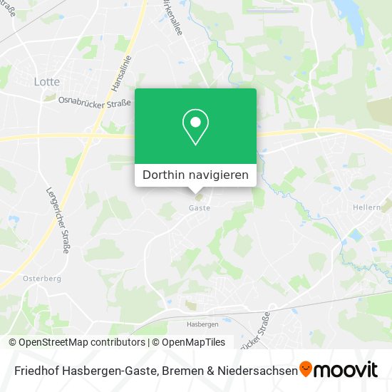 Friedhof Hasbergen-Gaste Karte