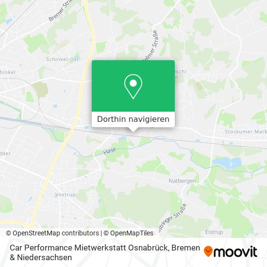 Car Performance Mietwerkstatt Osnabrück Karte