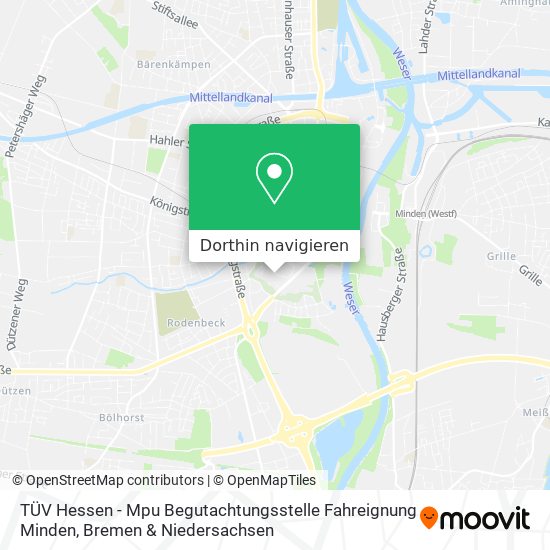 TÜV Hessen - Mpu Begutachtungsstelle Fahreignung Minden Karte
