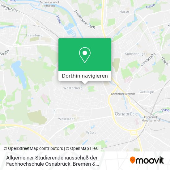 Allgemeiner Studierendenausschuß der Fachhochschule Osnabrück Karte