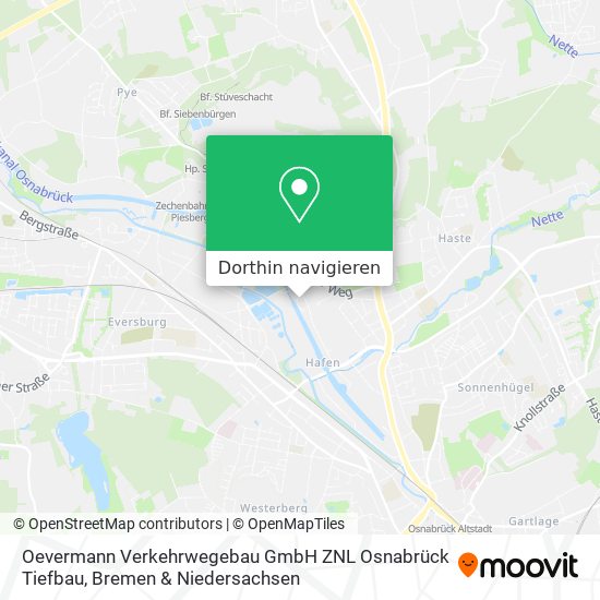 Oevermann Verkehrwegebau GmbH ZNL Osnabrück Tiefbau Karte