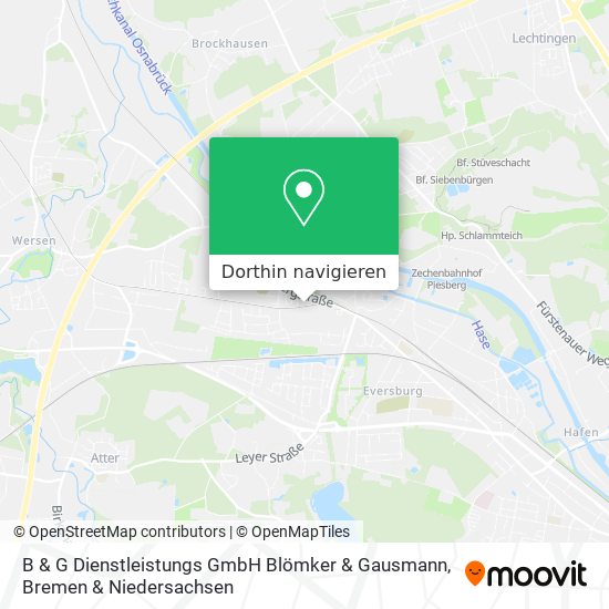 B & G Dienstleistungs GmbH Blömker & Gausmann Karte