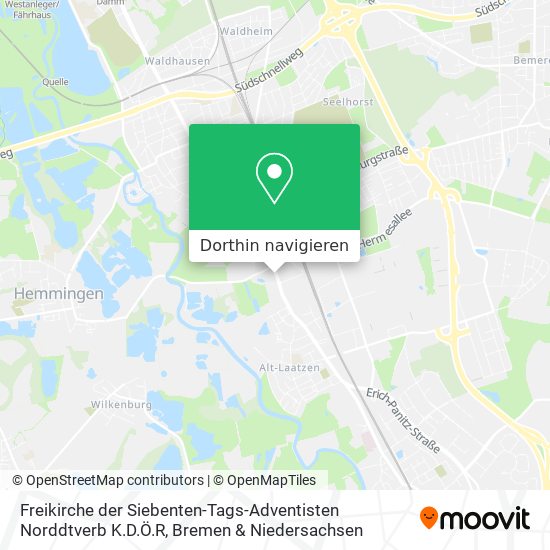 Freikirche der Siebenten-Tags-Adventisten Norddtverb K.D.Ö.R Karte