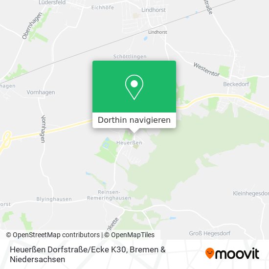 Heuerßen Dorfstraße/Ecke K30 Karte