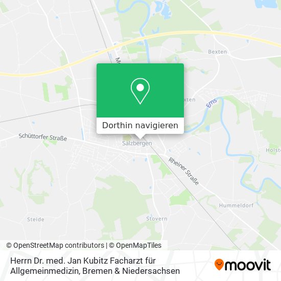 Herrn Dr. med. Jan Kubitz Facharzt für Allgemeinmedizin Karte