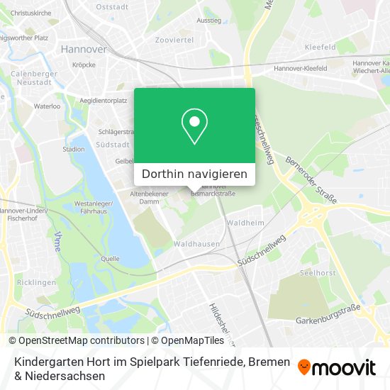 Kindergarten Hort im Spielpark Tiefenriede Karte
