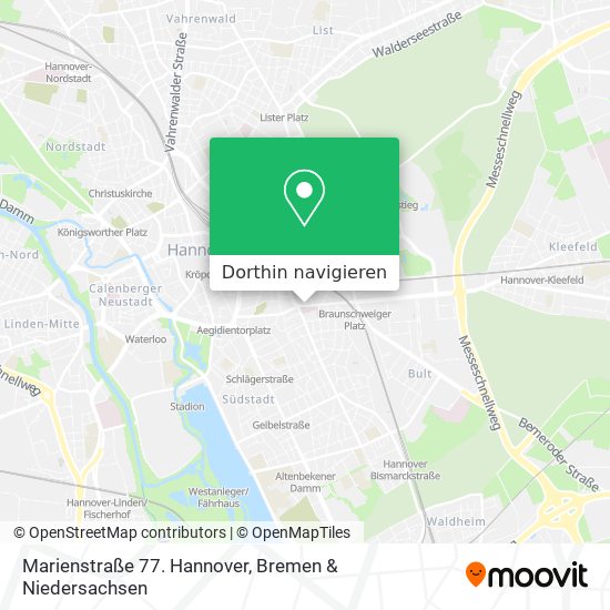 Marienstraße 77. Hannover Karte