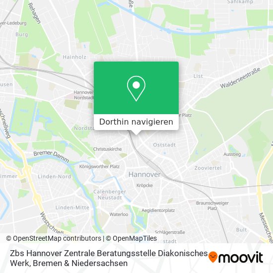 Zbs Hannover Zentrale Beratungsstelle Diakonisches Werk Karte