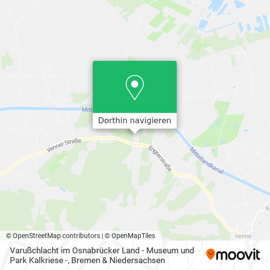 Varußchlacht im Osnabrücker Land - Museum und Park Kalkriese - Karte