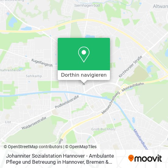 Johanniter Sozialstation Hannover - Ambulante Pflege und Betreuung in Hannover Karte