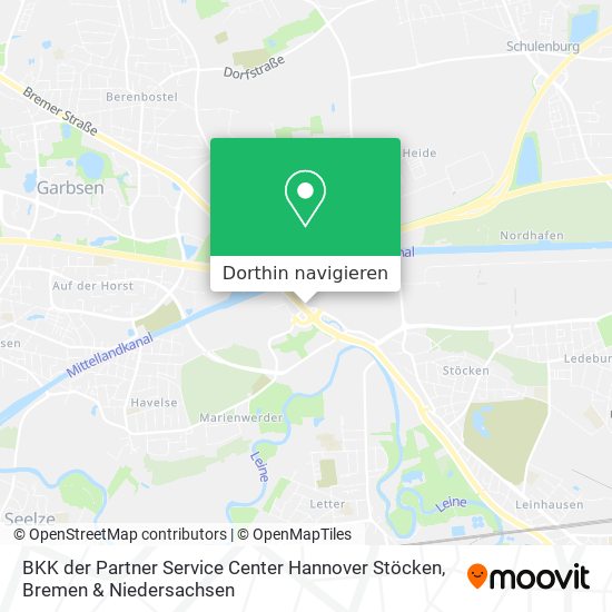 BKK der Partner Service Center Hannover Stöcken Karte