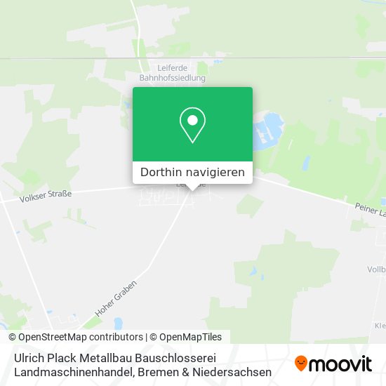 Ulrich Plack Metallbau Bauschlosserei Landmaschinenhandel Karte