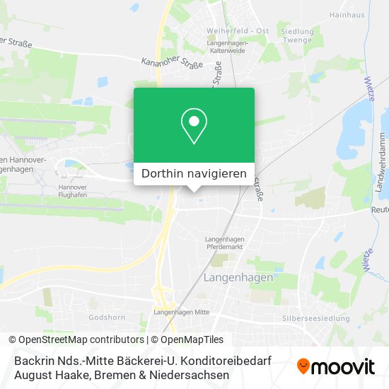 Backrin Nds.-Mitte Bäckerei-U. Konditoreibedarf August Haake Karte