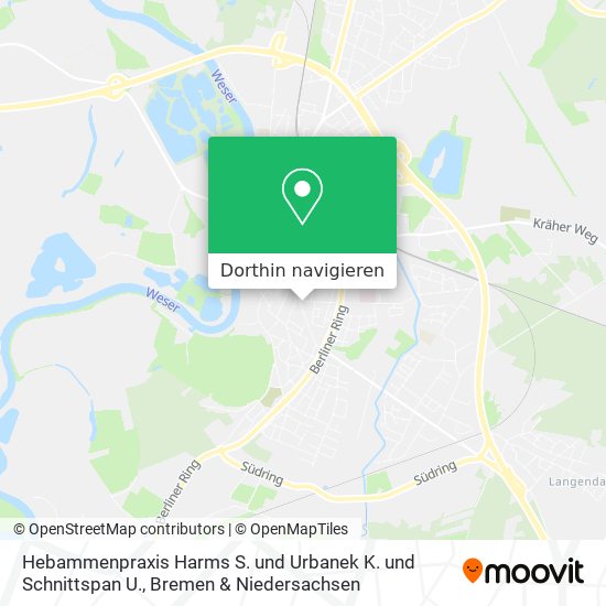 Hebammenpraxis Harms S. und Urbanek K. und Schnittspan U. Karte