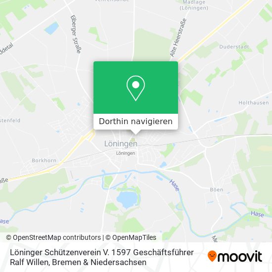 Löninger Schützenverein V. 1597 Geschäftsführer Ralf Willen Karte