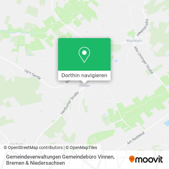 Gemeindeverwaltungen Gemeindebüro Vinnen Karte