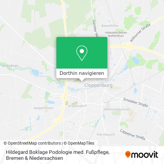 Hildegard Boklage Podologie med. Fußpflege Karte