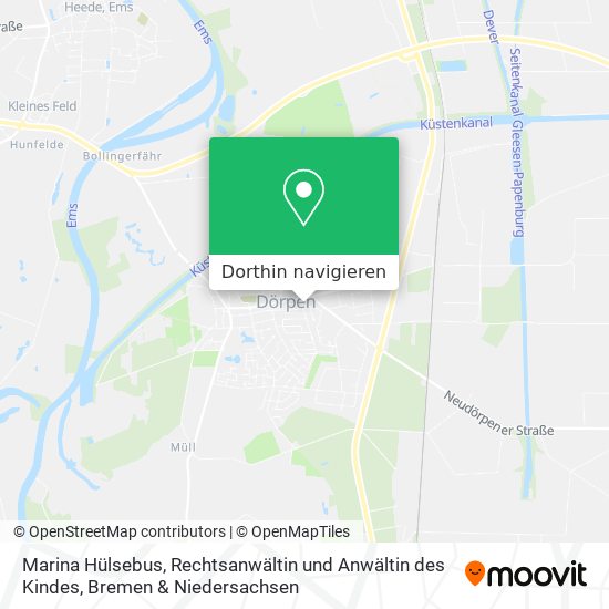 Marina Hülsebus, Rechtsanwältin und Anwältin des Kindes Karte
