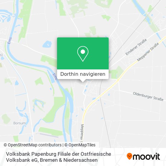 Volksbank Papenburg Filiale der Ostfriesische Volksbank eG Karte