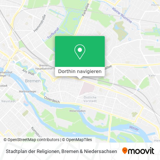 Stadtplan der Religionen Karte