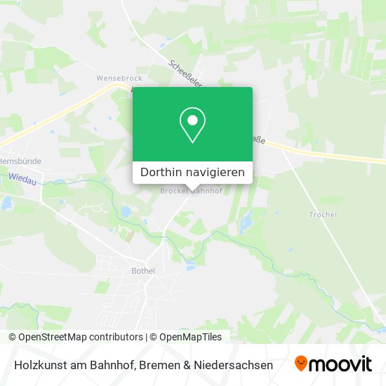 Holzkunst am Bahnhof Karte
