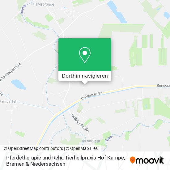 Pferdetherapie und Reha Tierheilpraxis Hof Kampe Karte