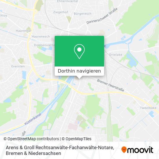 Arens & Groll Rechtsanwälte-Fachanwälte-Notare Karte